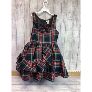 Harajuku Mini Target Red Green Plaid Ruffled Jumper Dress Girls Size XL (14/16)